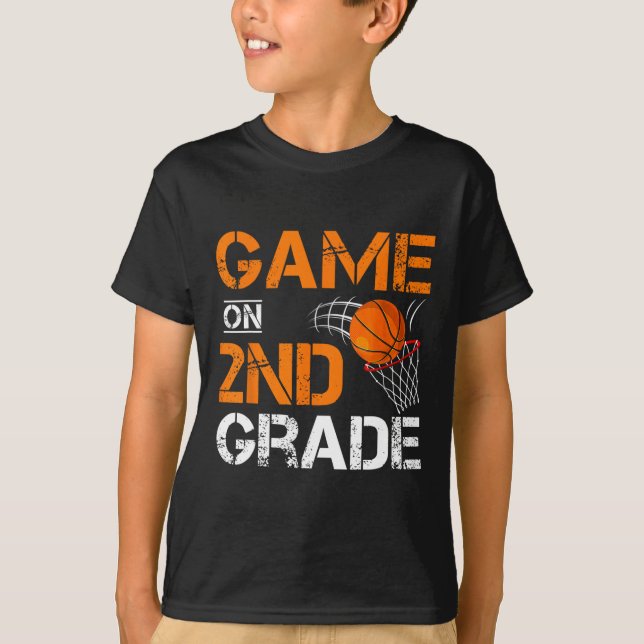 Camiseta Fun Games On Second Grado Basketball First Day Of (Anverso)