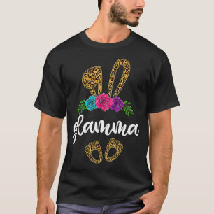 Camiseta Fun Glamma Bunny Leopard , Easter Day Bunny Grandm
