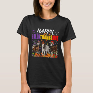 Camiseta Fun Goats Mummy Pilgrim Santa Costume Feliz HalloT