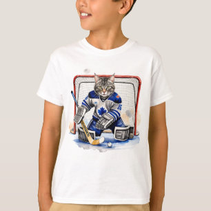 Camiseta Fun Guay Cat Hockey Goalie Animal Humor