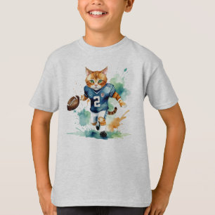 Camiseta Fun Guay Cat Rugby Player Animal Humor