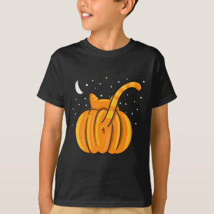 Camiseta Fun Halloween Cat Butt Pumpkin Naranja Tab