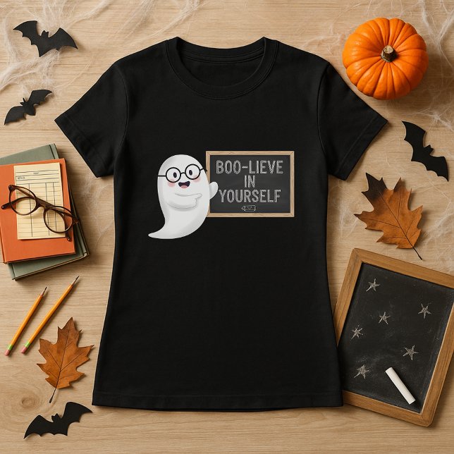 Camiseta Fun Halloween fantasma estilo BOO-LIEVE en tu prop (Subido por el creador)