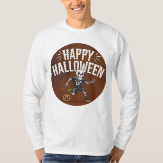 Camiseta Fun Halloween Skeleton Soccer T-Shirt Design