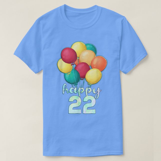 Camiseta Fun Happy Globos de 22 años (Diseño del anverso)
