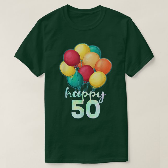 Camiseta Fun Happy Globos de 50 años de edad (Diseño del anverso)