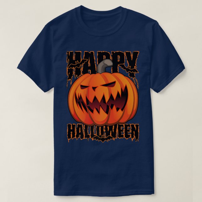 Camiseta Fun Happy Halloween Holiday Pumpkin JackOLantern C (Diseño del anverso)