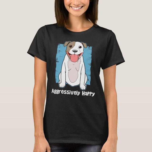 Camiseta Fun Happy Pitbull Pit Bull Lover (Anverso)