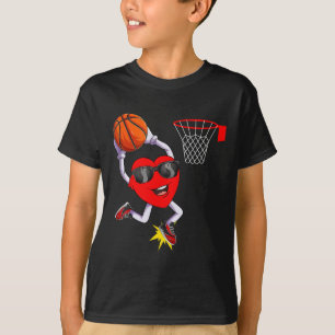 Camiseta Fun Heart Dunking Baloncesto Deportivo Amantes de 