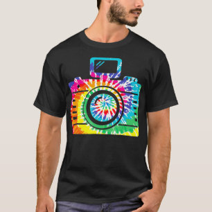 Camiseta Fun Hippie Rainbow Retro Cámara Tie Dye Fotografía