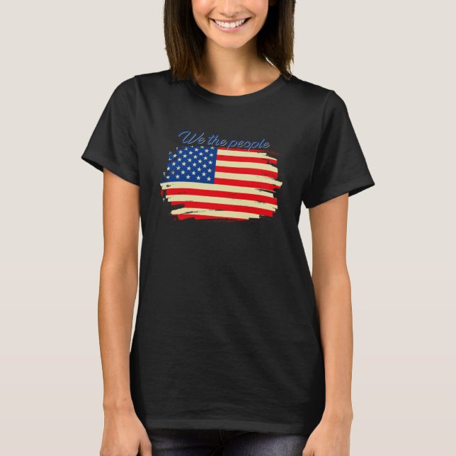 CAMISETA FUN INSPIRATIONAL TEE WE THE PEOPLE AMERICAN FLAG  (Anverso)