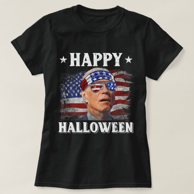 Camiseta Fun Joe Biden Happy Halloween confundido en julio (Diseño del anverso)