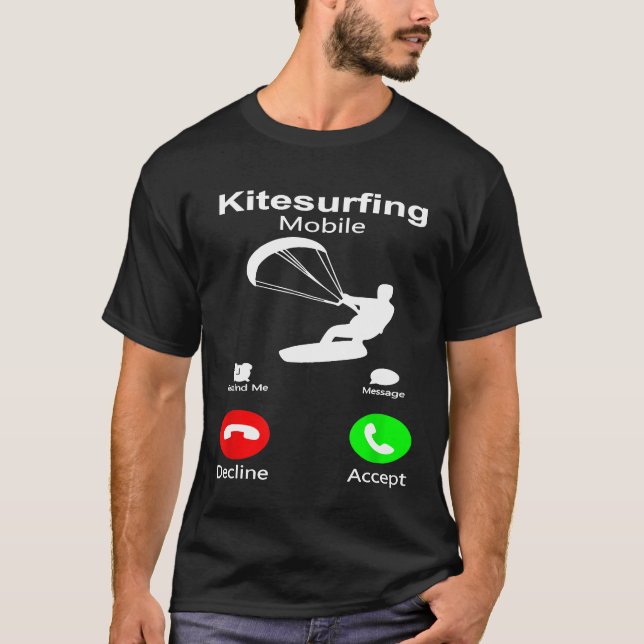 Camiseta Fun Kitesurfing Mobile Kiteboard Water Wind Sur (Anverso)
