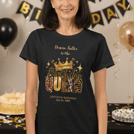 Camiseta Fun Leopard Birthday Queen Sixty Birthday