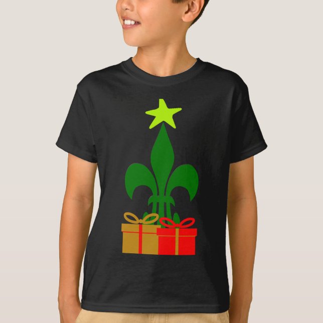 Camiseta Fun Louisiana Christmas Tree Cajun New Orleans  (Anverso)