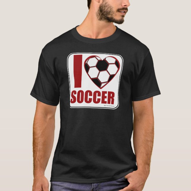 Camiseta Fun Love Soccer Sporty Ball Heart Design (Anverso)