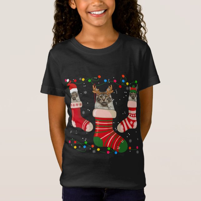Camiseta Fun Maine Navidades repartiendo brújula jacta navi (Anverso)