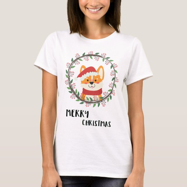 Camiseta Fun Merry Christmas Santa Puppy (Anverso)