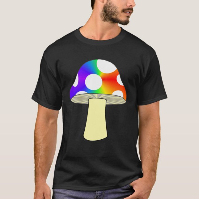 CAMISETA FUN MUSHROOM TEE NATURE COLORFUL MUSHROOM RAINBOW  (Anverso)