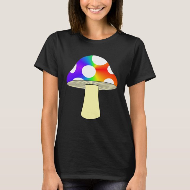 CAMISETA FUN MUSHROOM TEE NATURE COLORFUL MUSHROOM RAINBOW  (Anverso)