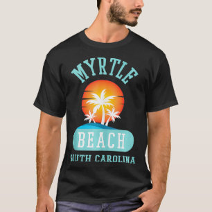 Camiseta Fun Myrtle Beach Novedad Palm Tree Arte Gráfico