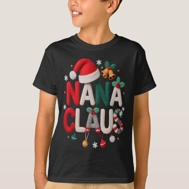 Camiseta Fun Nana Claus Santa Claus Grandma Family Matching (Anverso)