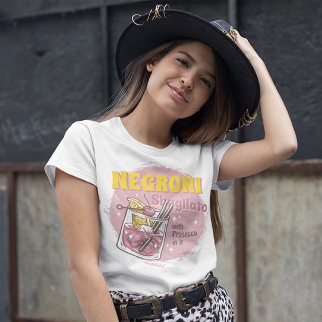 Camiseta Fun Negroni Sbagliato Girly Fiesta de cócteles (Subido por el creador)
