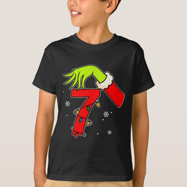 Camiseta Fun Number 7 Christmas 67 Six Seven Meme Xmas Men  (Anverso)