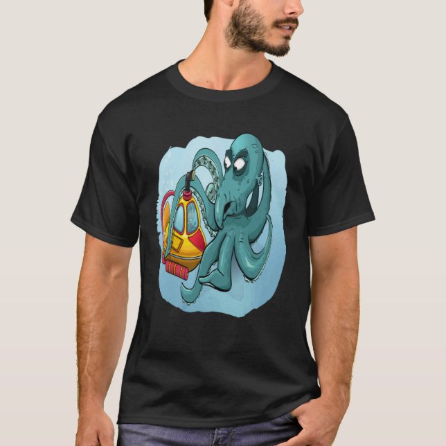 CAMISETA FUN OCTOPUS OCTOPUS DIVER PERISCOPE UNDERWATER SUB (Anverso)