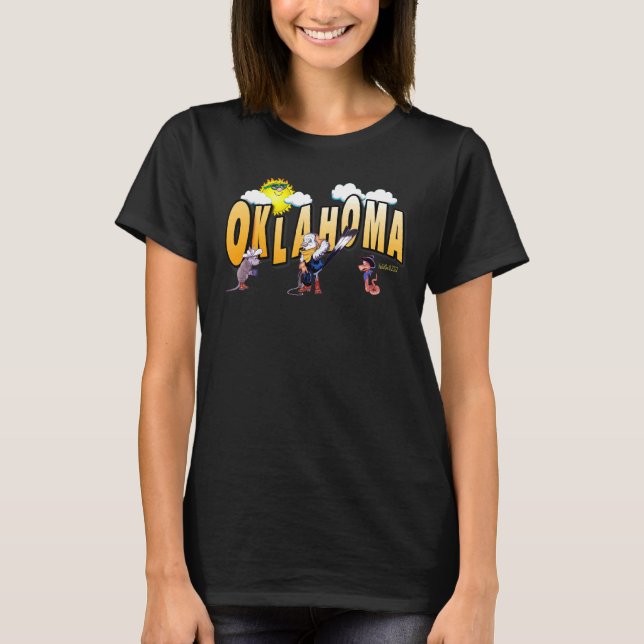 Camiseta Fun Oklahoma State Bird Scissor Tail, Armadillo, A (Anverso)