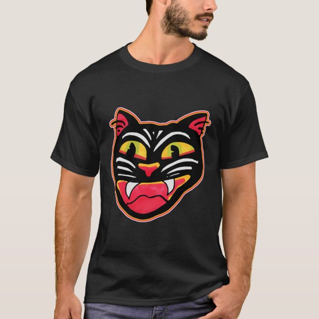 Camiseta Fun Personalizado de arte de Halloween para un gat (Anverso)