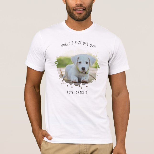 Camiseta Fun Personalizado Mascota Foto Splash Mejor Perro  (Anverso)