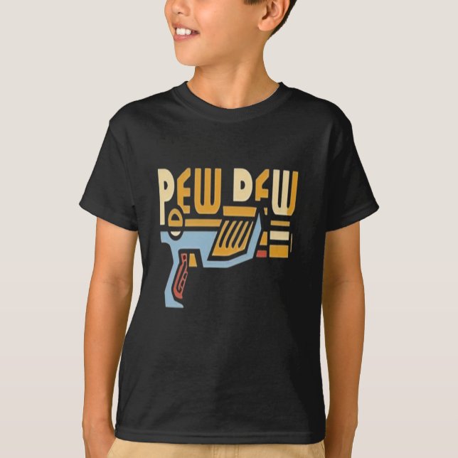Camiseta Fun Pew Pew Pew Nerf Gun, juguetona espuma Blaster (Anverso)