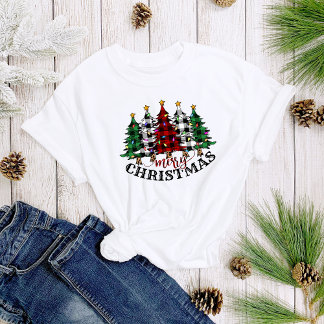 Camiseta Fun Plaid Merry Christmas Women
