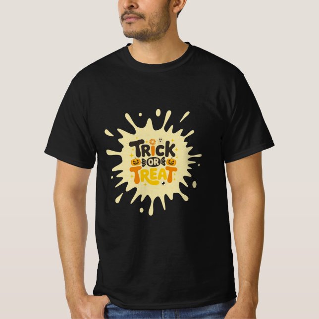Camiseta Fun Retro "Trick or Treat" Splash Men Halloween  (Anverso)