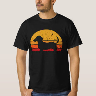 Camiseta Fun Retro Vintage Sunset Dachshund