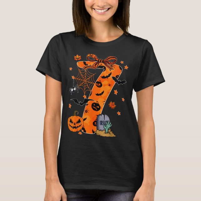 Camiseta Fun Six Seven 6 7 Meme Design Couples Halloween  (Anverso)