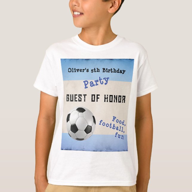 Camiseta Fun Soccer Kids Fiesta Blue Guest of Honor (Anverso)