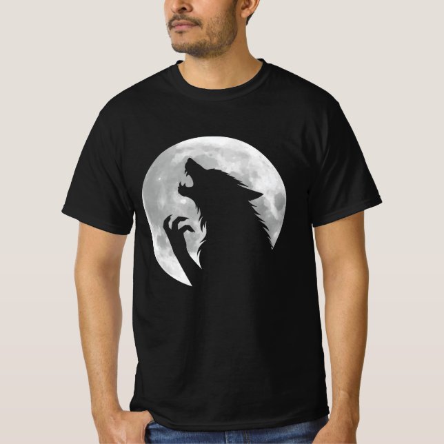 Camiseta Fun Werewolf Full Moon Fase Halloween (Anverso)