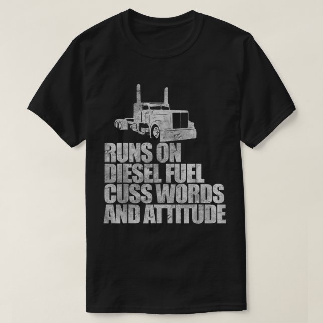 Camiseta Funciona con conductor de camión de combustible di (Diseño del anverso)