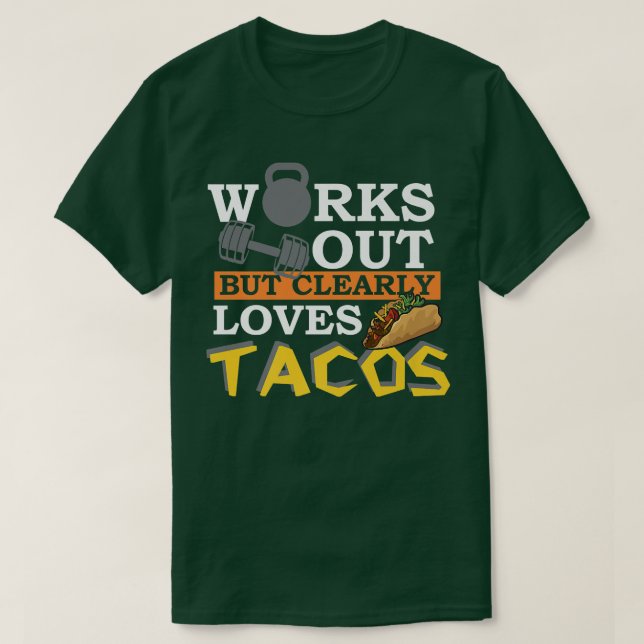 Camiseta Funciona Pero Ama Claramente A Los Tacos, Divertid (Diseño del anverso)