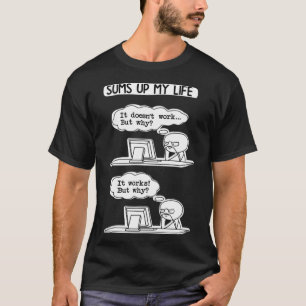 Camiseta Funciona un gracioso meme de codificador pero por 