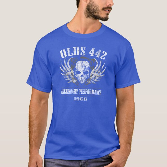 Camiseta Funcionamiento legendario 1966 de Olds 442 (Anverso)