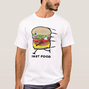 Camiseta Funcionando comida rápida - Funny Burger Design