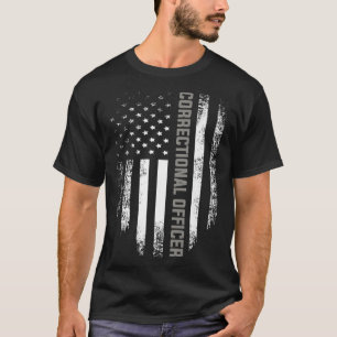 Camiseta Funcionario correccional de época con bandera esta