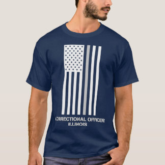 Camiseta Funcionario correccional de Illinois Línea Gris de