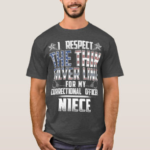 Camiseta Funcionario correccional de la línea delgada de p