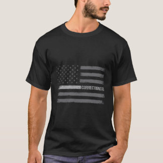Camiseta Funcionario correccional de línea delgada plateada
