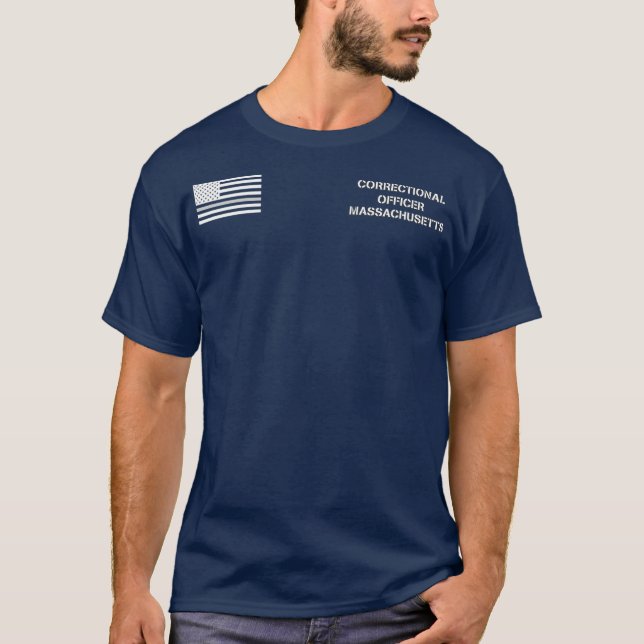 Camiseta Funcionario correccional de Massachusetts Thin Gra (Anverso)