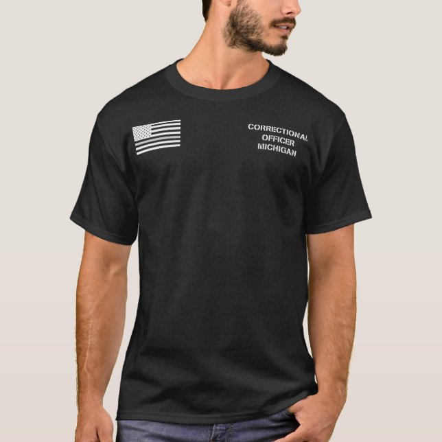 Camiseta Funcionario correccional de Michigan Línea Gris de (Anverso)
